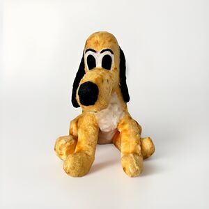 Vintage 70's Pluto Mohair Fur Plush Animal Walt Disney Disneyland 15" T
